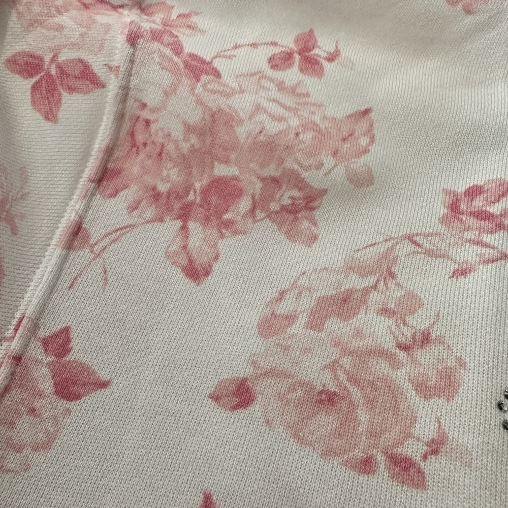 NWT 🌸PINK x LoveShackFancy🌸 Pink & White Oversized Signature Sweatshirt Size S - Picture 10 of 15